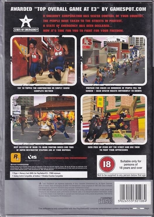 State of Emergency - Platinum - PS2 (B Grade) (Genbrug)